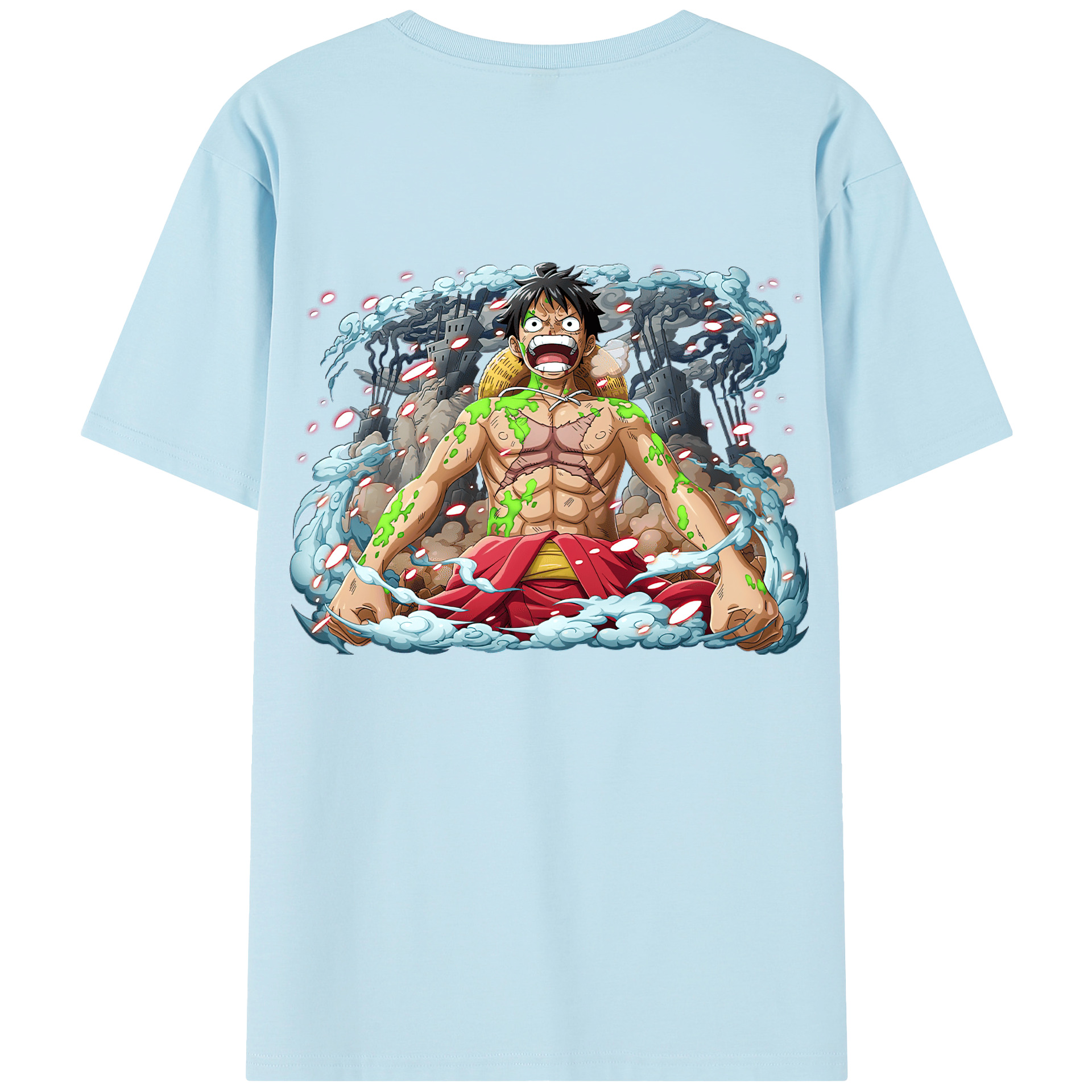 ワンピース モンキー・D・ルフィ ONE PIECE Monkey D. Luffy 綿100％半袖Tシャツ（背面プリント）